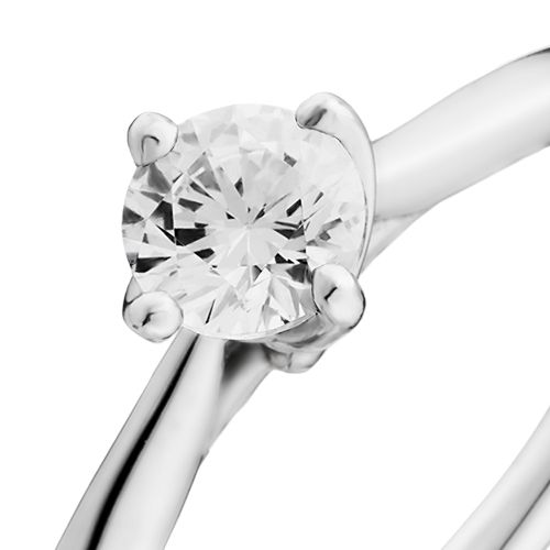 婚約指輪:美しいラインの4本爪がアクセントのストレートソリティアスタイル