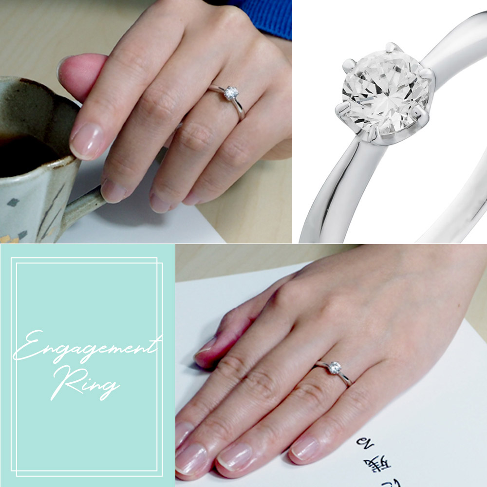 婚約指輪-ソリティアリングの定番ティファニーセッティング|福岡の婚約