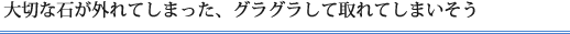 大切な石が外れてしまった、グラグラして取れてしまいそう